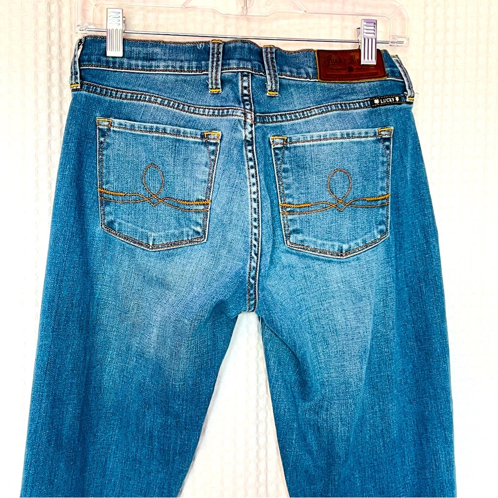 Lucky Brand women med blue acid wash jeans Sofia bootcut mid rise Sz 6/28 Tall - Picture 9 of 16